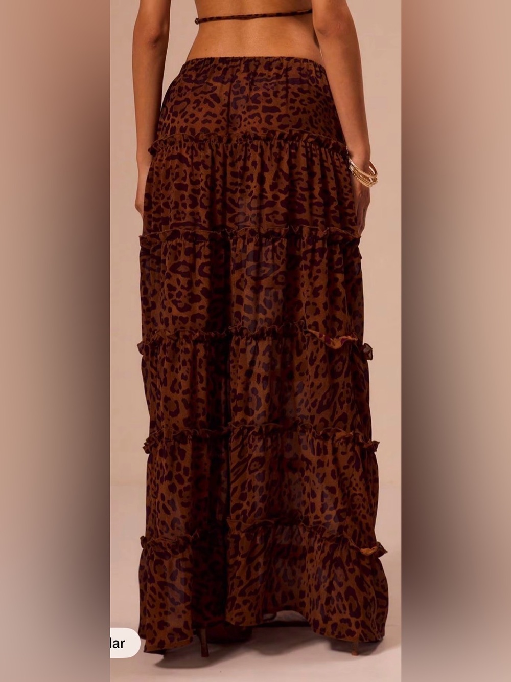 Leopard Print Maxi Skirt Set - Brown - Picture 5 of 6